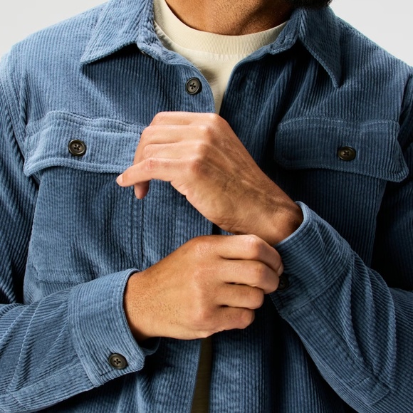 Flint and Tinder Corduroy Overshirt - Steel Blue - Medium - Picture 3 of 13